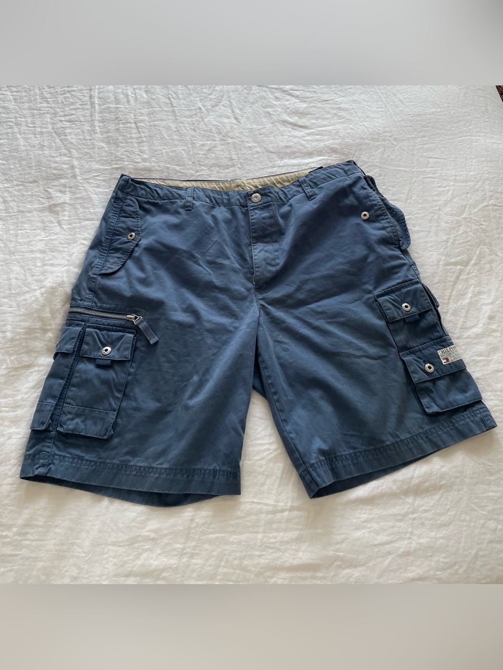 Tommy Hilfiger Military Fatigue Cargo Shorts Blue Men’s Size 38 Y2K Utility